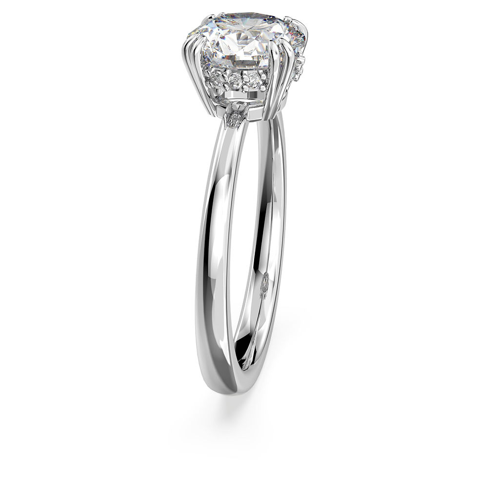 Miniatura: Swarovski -  ANELLO COCKTAIL STILLATAGLIO ROUND, BIANCO, PLACCATO RODIO 5642635