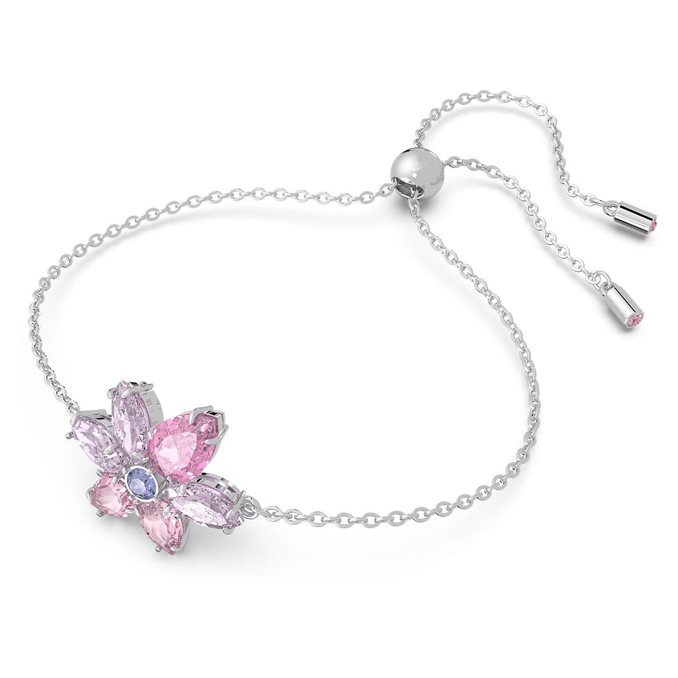 Miniatura: Swarovski -  BRACCIALETTO GEMATAGLIO MISTO, FIORE, ROSA, PLACCATO RODIO 5658396