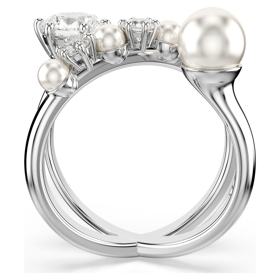 Miniatura: Swarovski -  ANELLO COCKTAIL MATRIX, CRYSTAL PEARL, BIANCO, PLACC RODIO 5705612