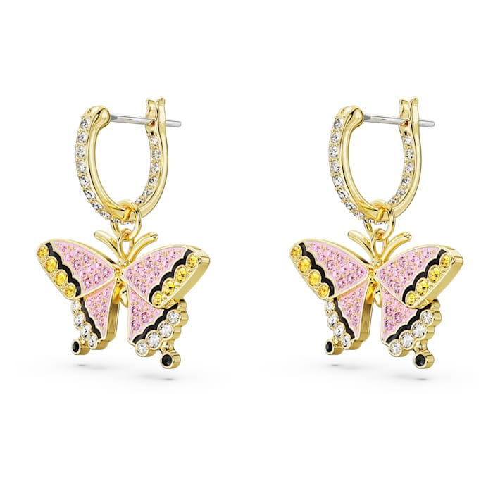 Miniatura: Swarovski -   ORECCHINI PENDENTI IDYLLIAFARFALLA, MULTICOL, PLA COL ORO 5670055