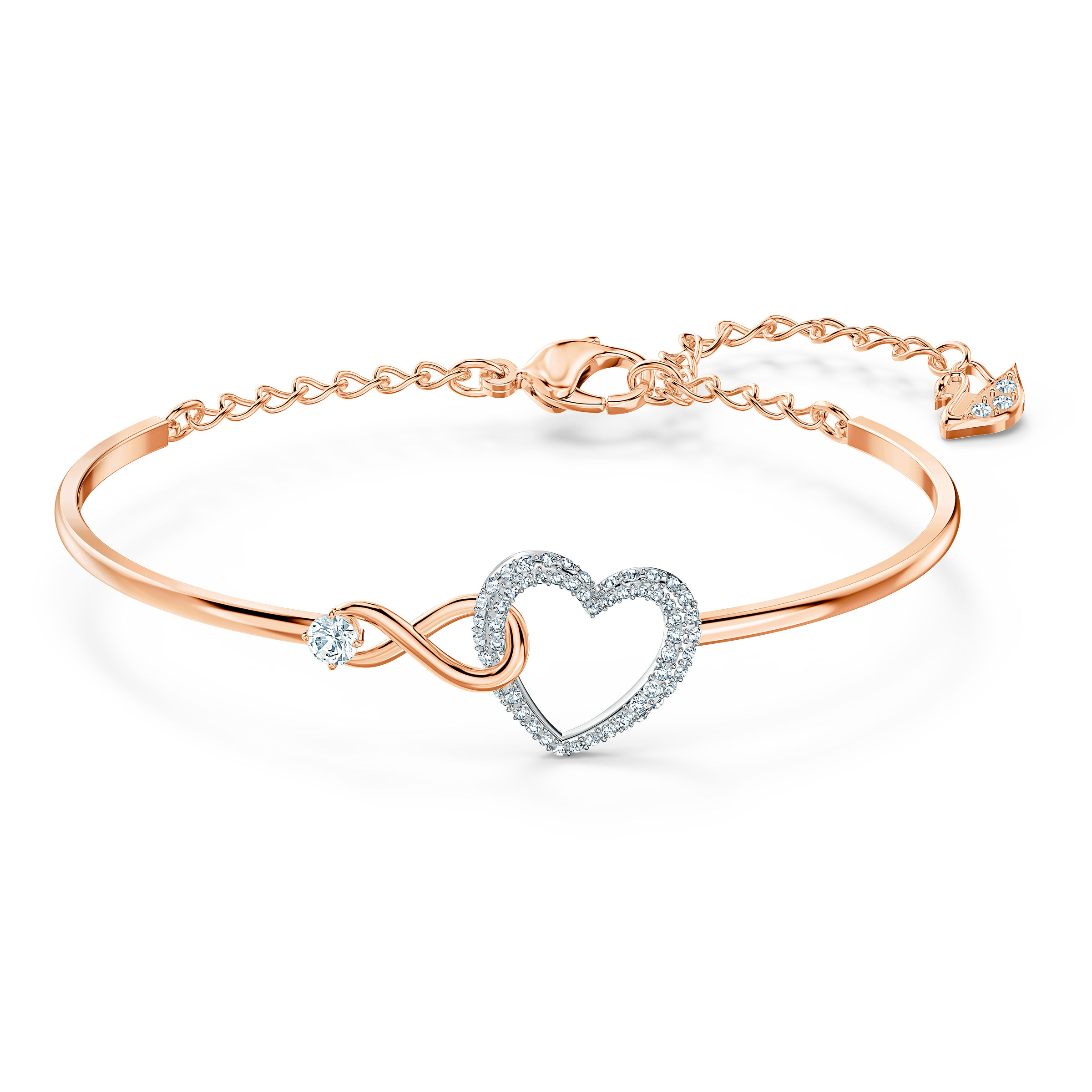 Swarovski - BRACCIALE RIGIDO INFINITY HEART, BIANCO, MIX DI PLACCATURE 5518869