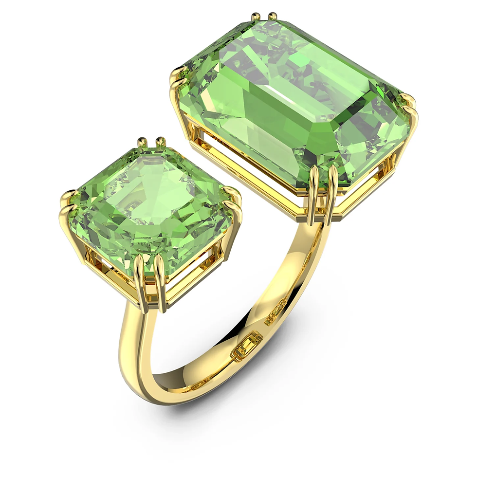 Swarovski - ANELLO COCKTAIL MILLENIA OTTAGONALE, VERDE, PLAC.C. ORO5619629