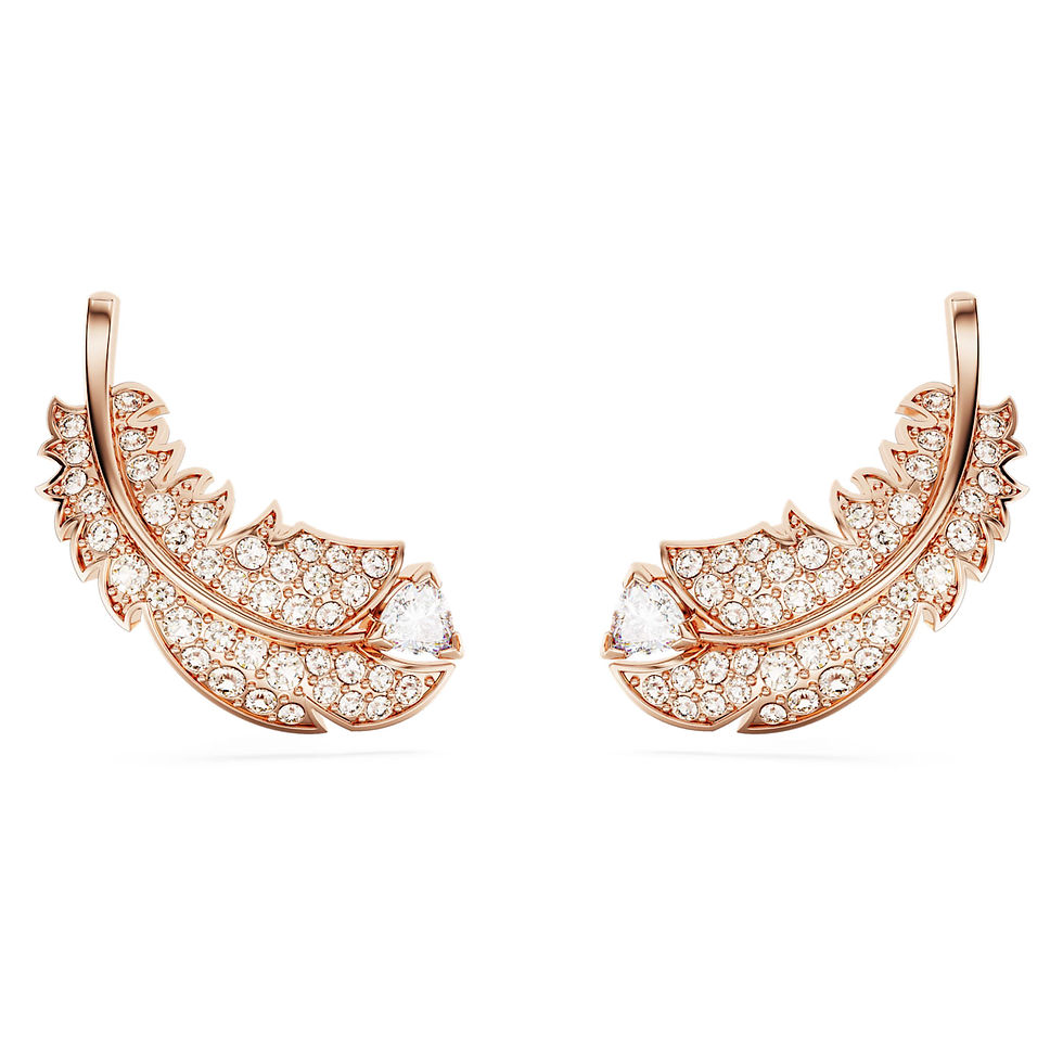 Swarovski - ORECCHINI A LOBO NICEPIUMA, BIANCHI, PLACCATO COLOR ORO ROSA 5663490