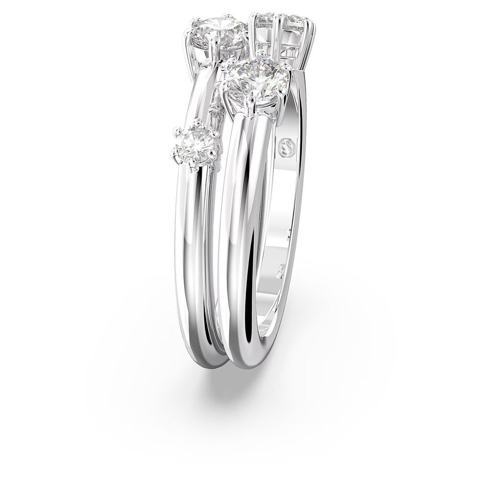 Miniatura: Swarovski - ANELLO CONSTELLA SET (2), TAGLIO ROTONDO, BIANCO, PLAC RODIO 5640962