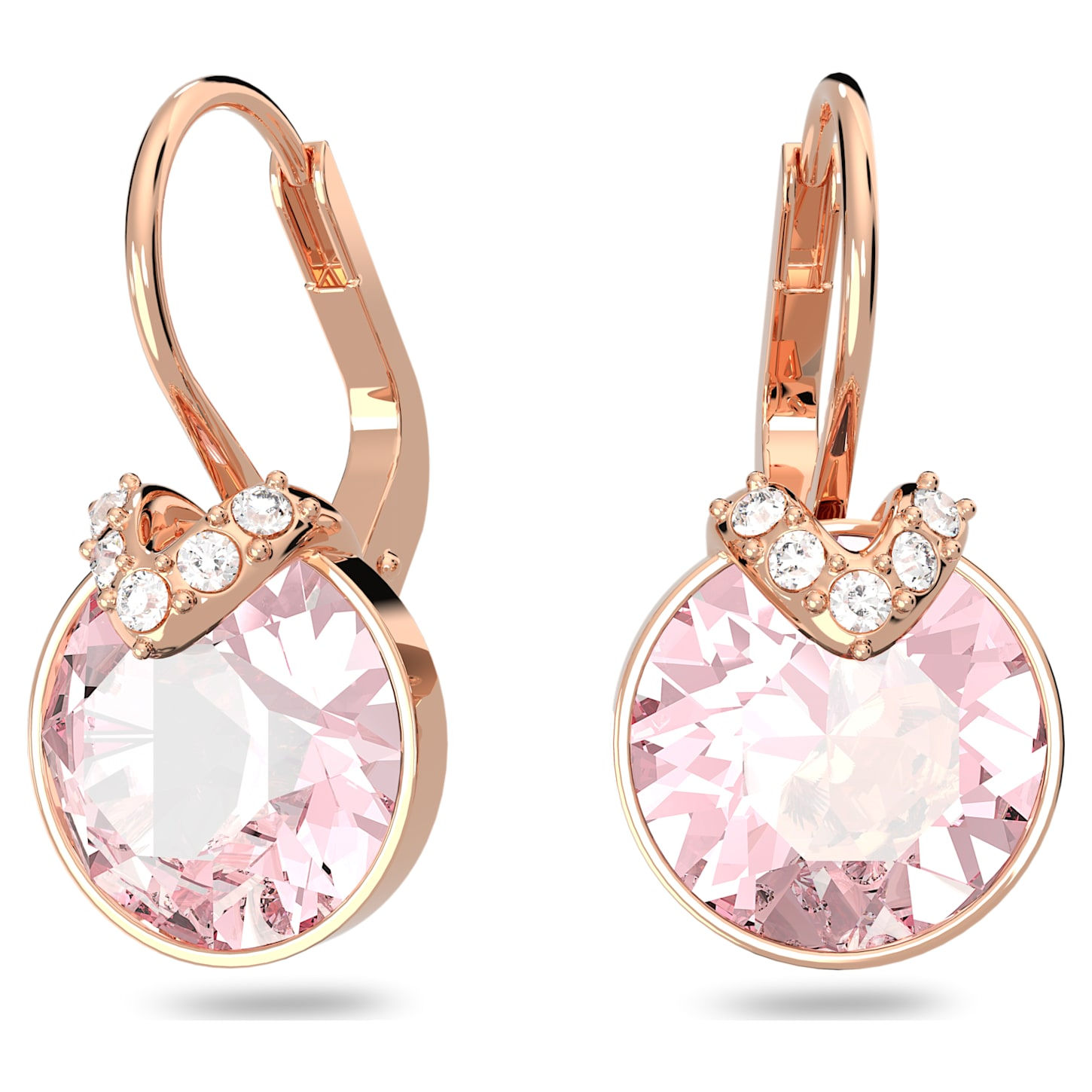 Swarovski - ORECCHINI PENDENTI BELLA V TONDO, ROSA, PLAC COLOR ORO ROSA 5662114