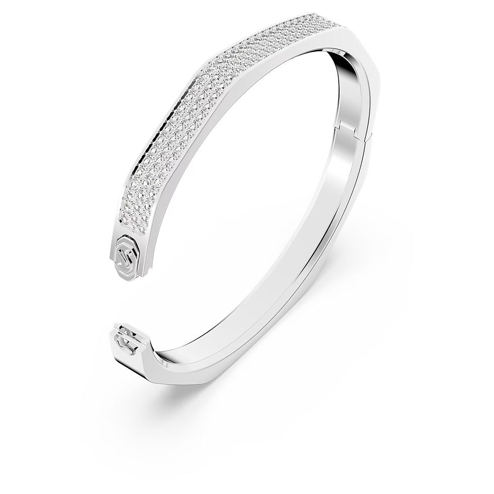 Miniatura: Swarovski - BRACCIALE RIGIDO DEXTERA OTTAGONO, PAVÉ, BIANCO, PLACRODIO 5639202