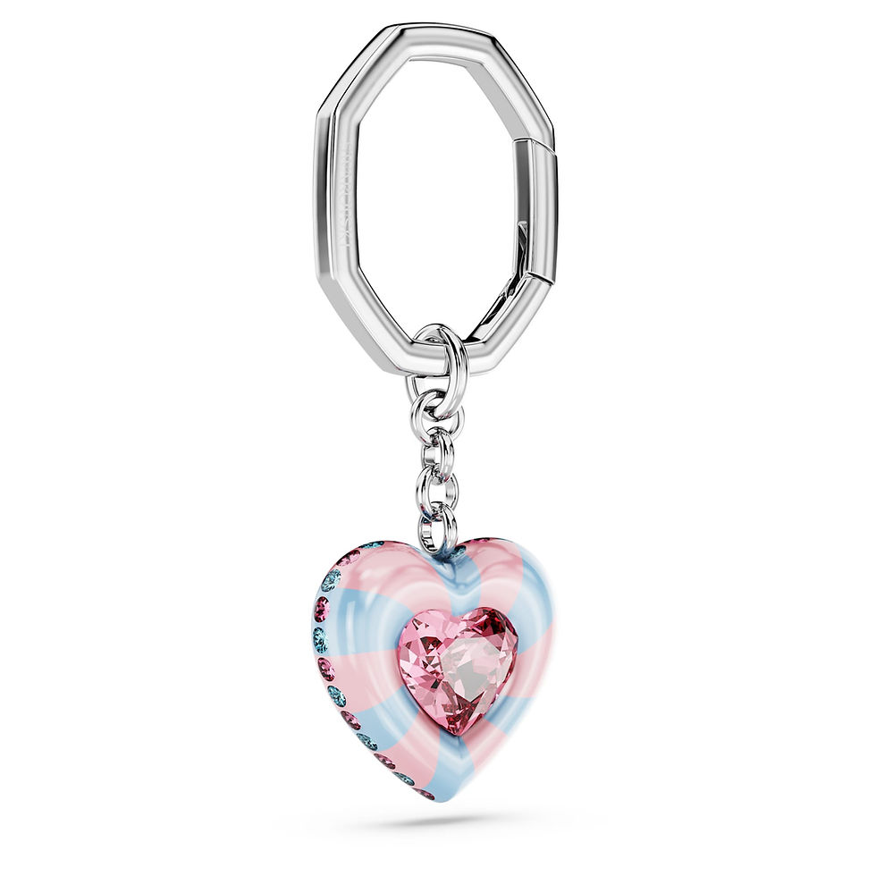 Miniatura: Swarovski -  PORTACHIAVI, TAGLIO HEART, CUORE, MULTICOLORE, PLAC RODIO 5713882