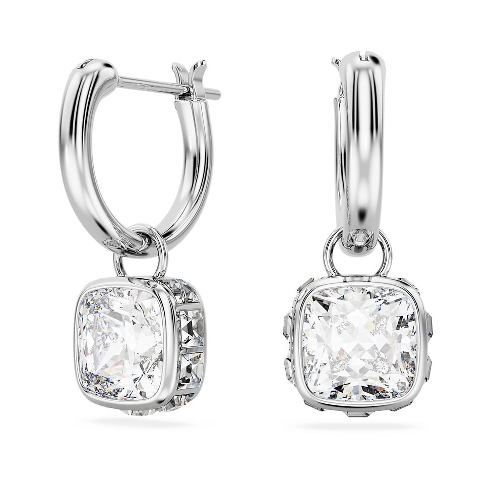 Miniatura: Swarovski -   ORECCHINI PENDENTI STILLA TAGLIO SQUAD, BIANCHI, PLAC ROD 5662919
