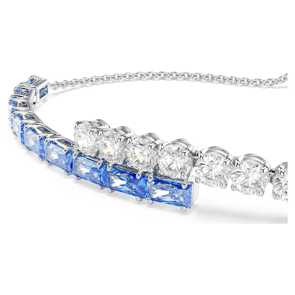 Miniatura: Swarovski -  BRACCIALE TENNIS MATRIX, TAGLIO MISTO, BLU, PLACCATO RODIO 5732266