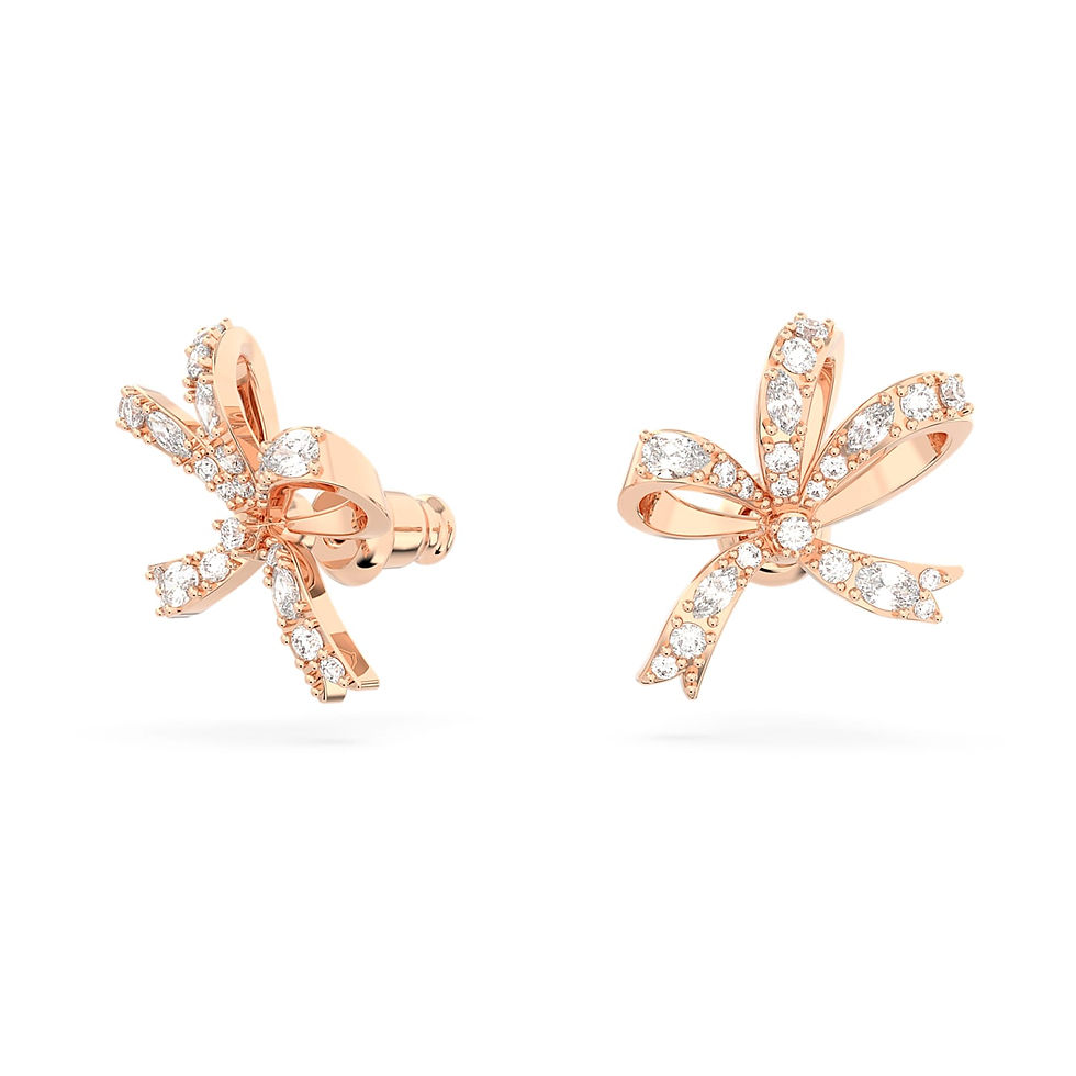 Miniatura: Swarovski - ORECCHINI VOLTA FIOCCO, PICCOLI, BIANCHI,PLAC COLOR ORO ROSA 5647572