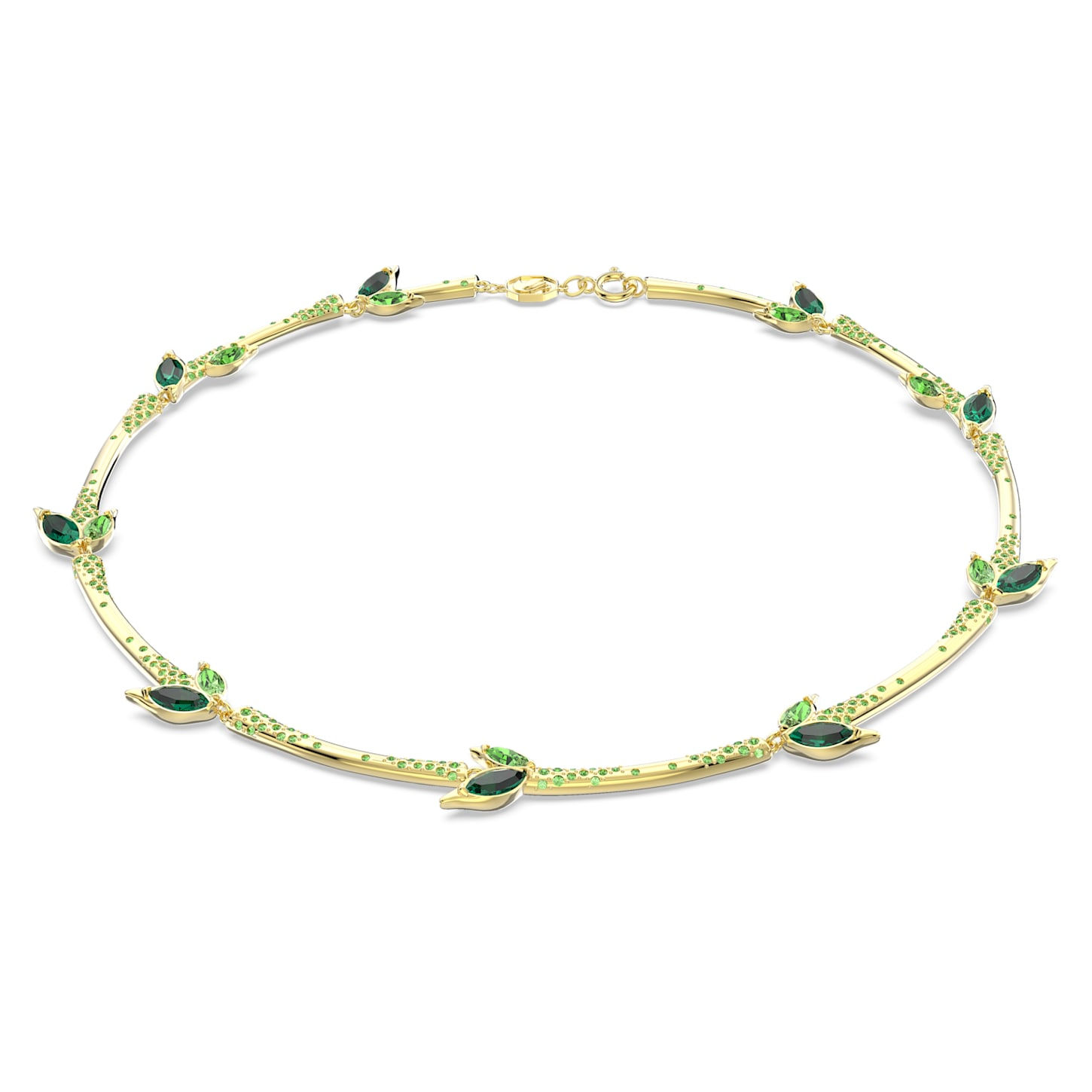 Swarovski - COLLANA DELLIUM BAMBÙ, VERDE, PLACCATO COLOR ORO 5645367