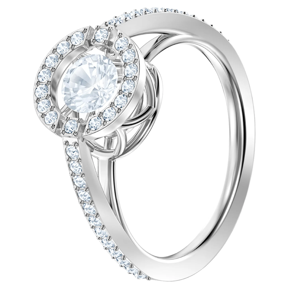 Miniatura: Swarovski - ANELLO SWAROVSKI SPARKLING DANCE ROTONDO, BIANCO, PLACCATO RODIO