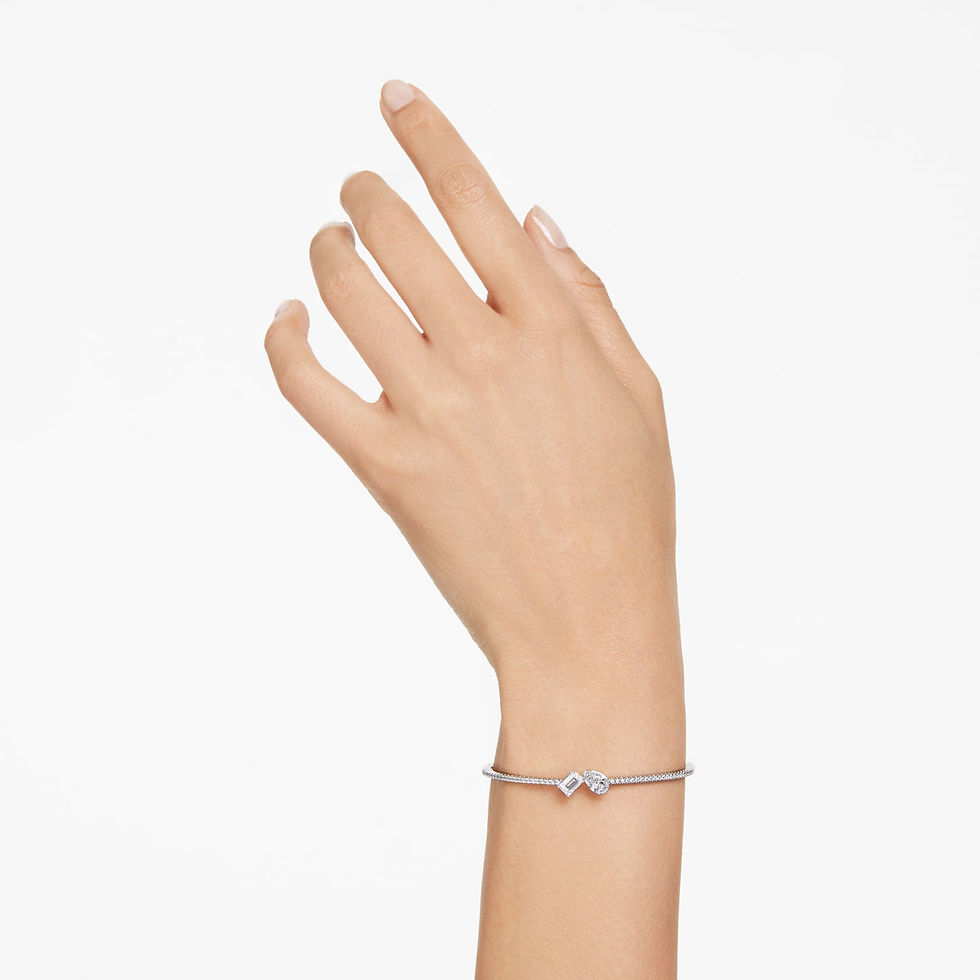 Miniatura: Swarovski - BRACCIALE RIGIDO MESMERA, TAGLIO MISTO, BIANCO, PLAC RODIO 5667253