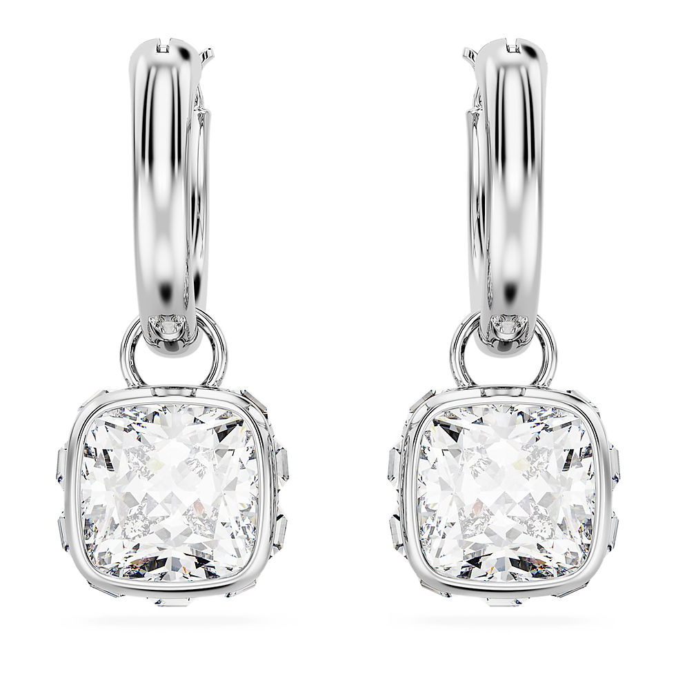 Miniatura: Swarovski -   ORECCHINI PENDENTI STILLA TAGLIO SQUAD, BIANCHI, PLAC ROD 5662919