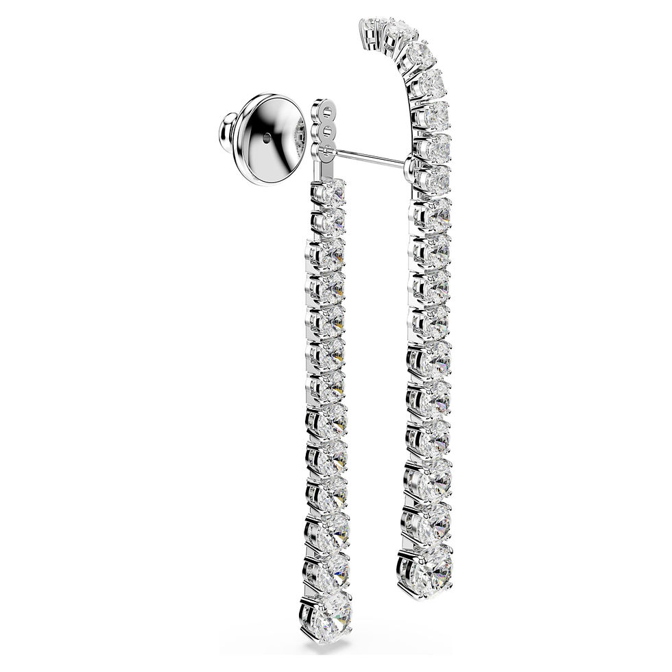 Miniatura: Swarovski -  ORECCHINI PENDENTI MATRIX, TAGLI ROUND, BIANCHI, PLAC RODIO 5709257