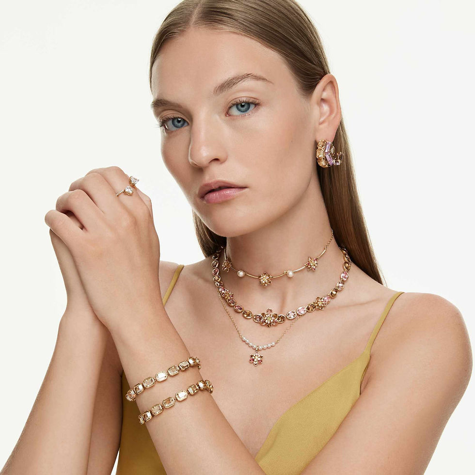 Miniatura: Swarovski -  PENDENTE IDYLLIA, CRYSTAL PEARL, FIORE, PLAC COLOR ORO 5723140