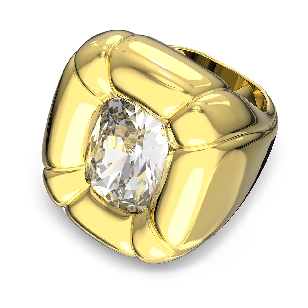 Miniatura: ANELLO COCKTAIL DULCIS CRISTALLI TAGLIO CUSHION, GIALLO, PLAC ORO 5624372