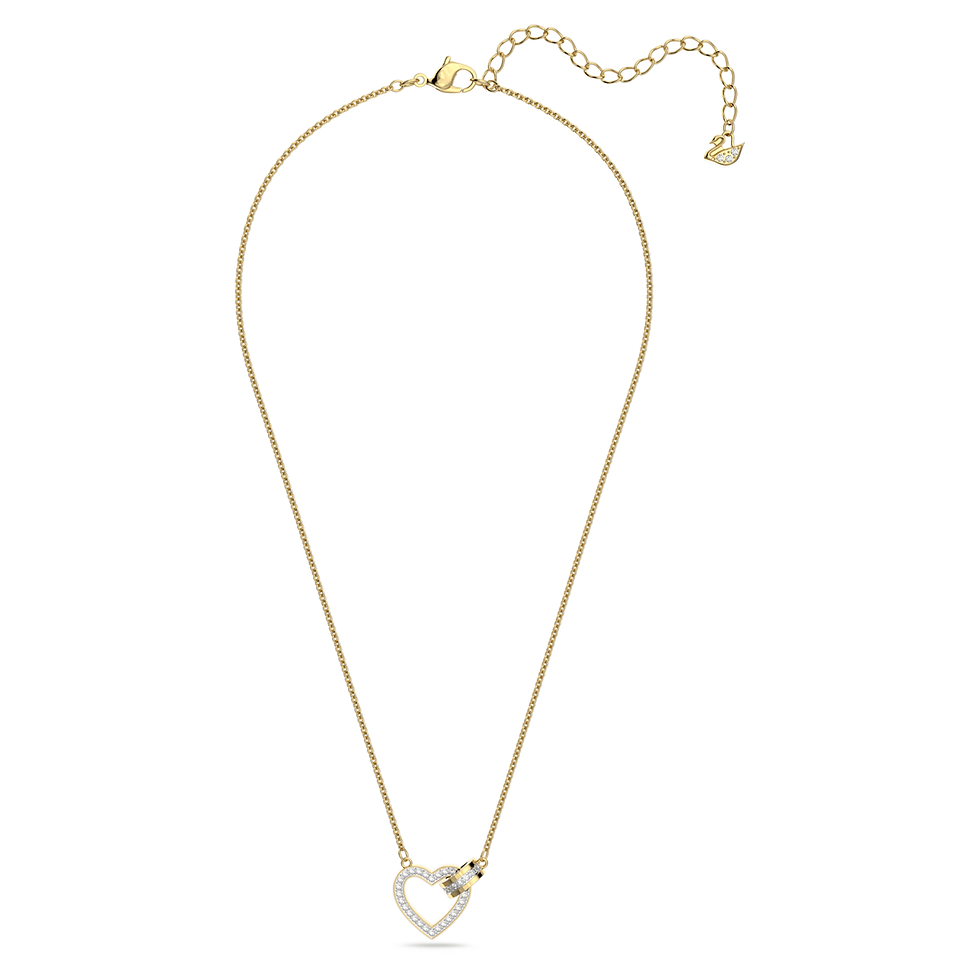 Miniatura: Swarovski - COLLANA LOVELY CUORE, BIANCO, PLACCATO COLOR ORO 5636449