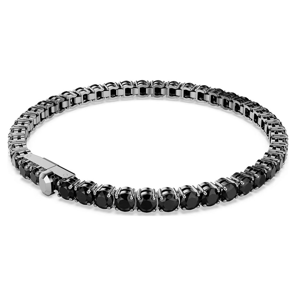 Miniatura: Swarovski -  BRACCIALE TENNIS MATRIX, TAGLIO ROUND, NERO, PLACC RUTENIO 5696030