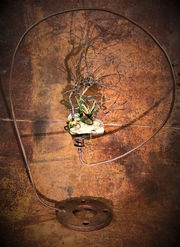 sculpture végétale et métal