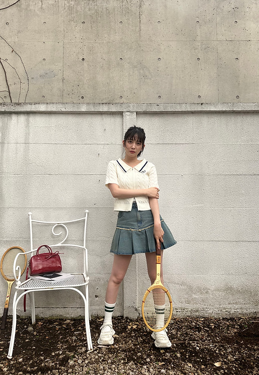 AS KNOW AS plus 松田るか 着用 ダブルジップカーディガン