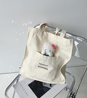 gleamさんトートバッグ 個体番号うるうる（みみ） ぬいぐるみ ハンドメイド plus × sanrio uruuru | AS KNOW AS plus