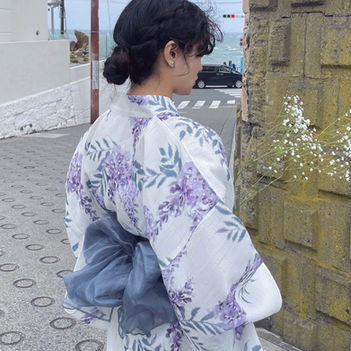 花柄2wayセパレート浴衣 3点セット【IVフジ】