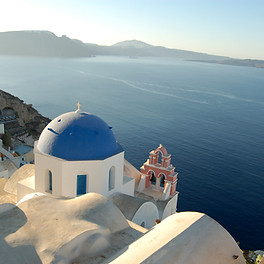 Vue côtière de Santorin