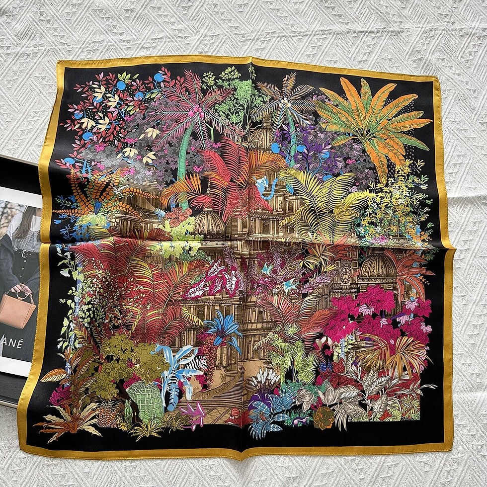 Thumbnail: MULBERRY SILK SCARF CASTLE GARDEN