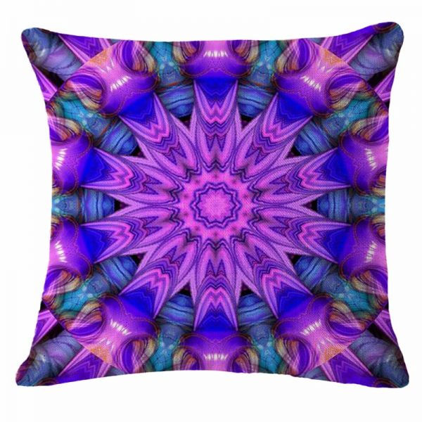 Bohemian Style Decorative Floral Mandala Linen Pillow Cover