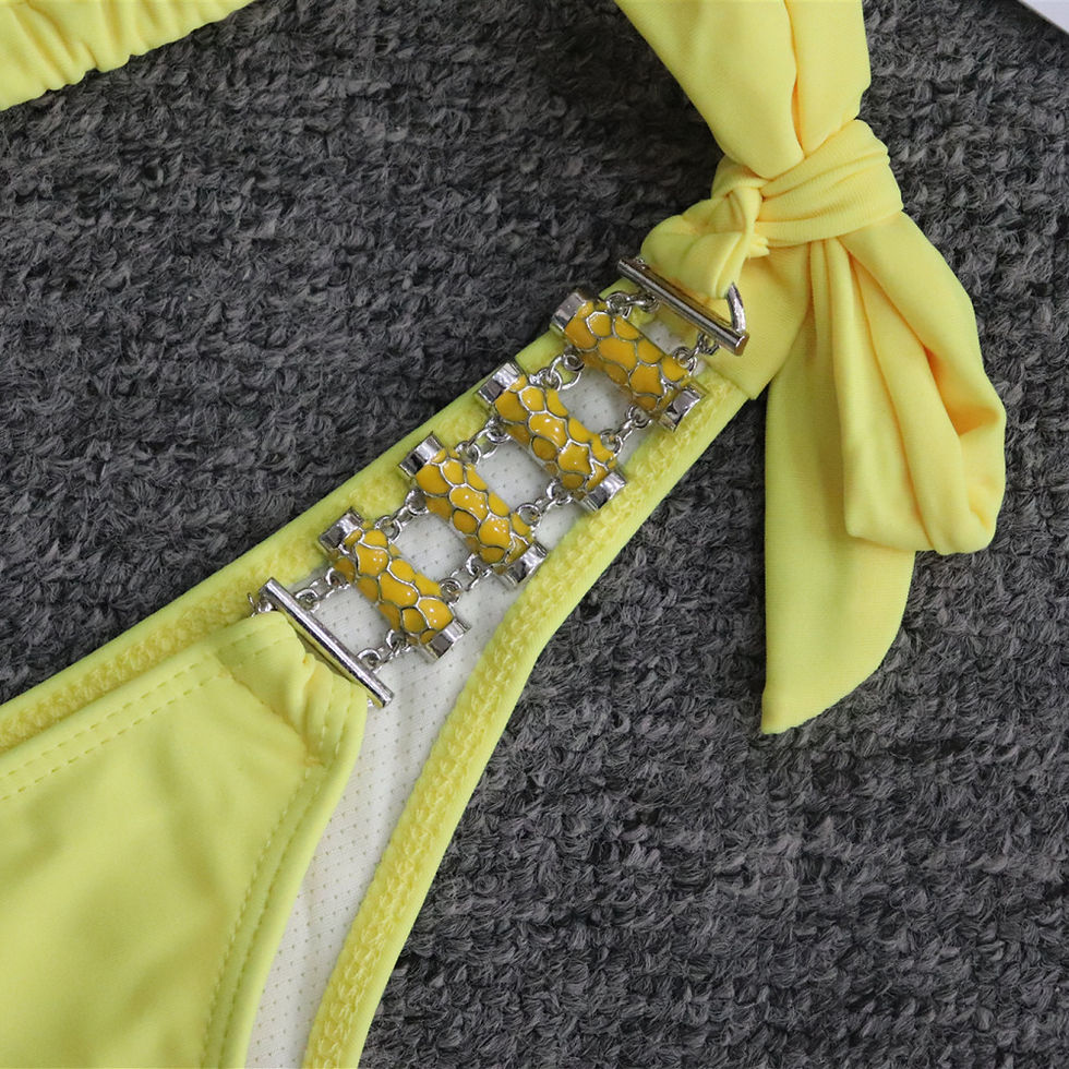 Thumbnail: Metal Chain Bikini with Strap Design