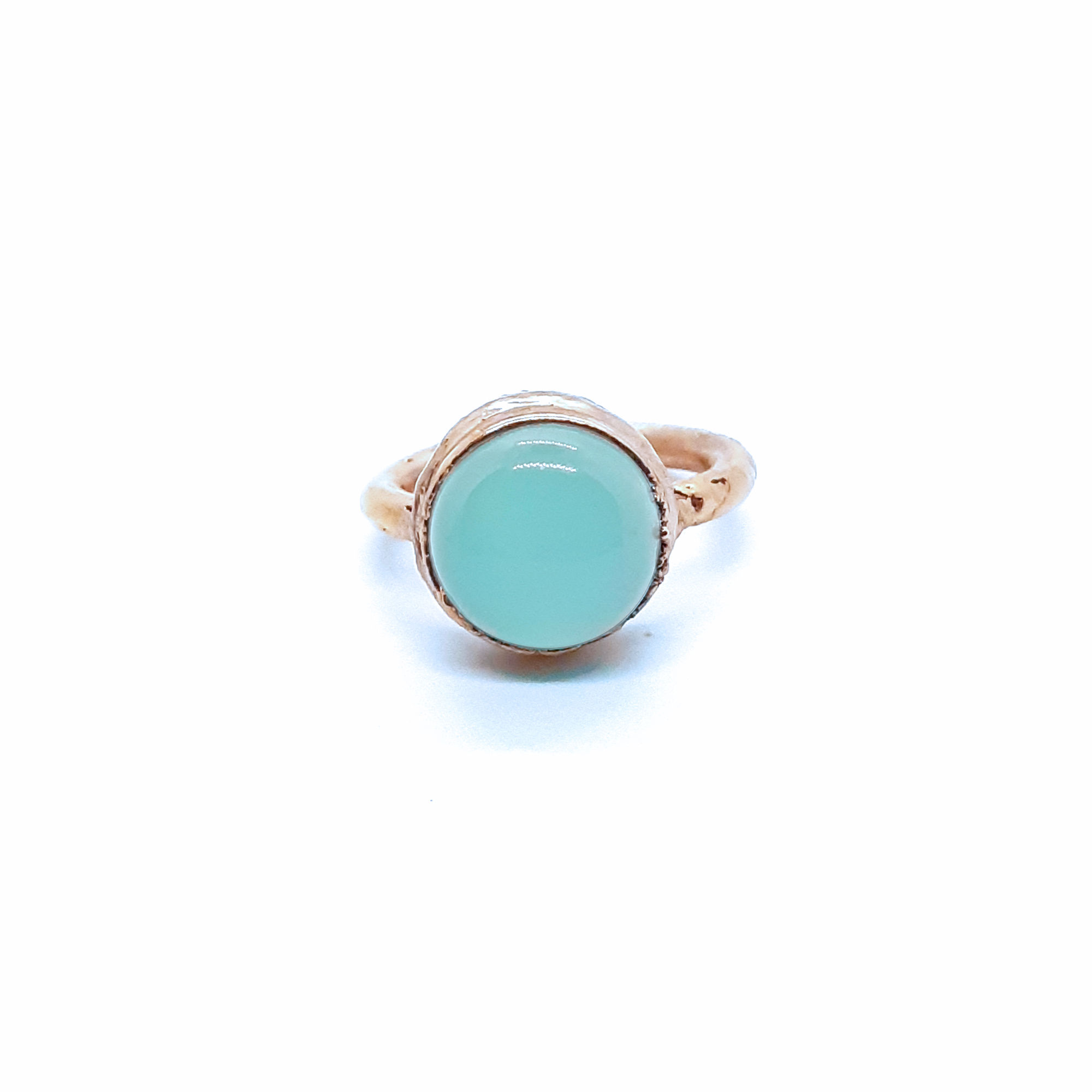 Electroformed Aqua Blue Chalcedony Ring