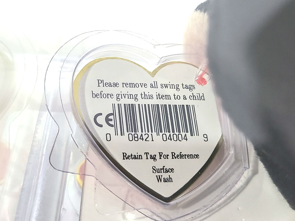 Thumbnail: Ty Beanie Baby 3rd 1st Gen Zip All Black TBB Authenticated MWMT-MQ