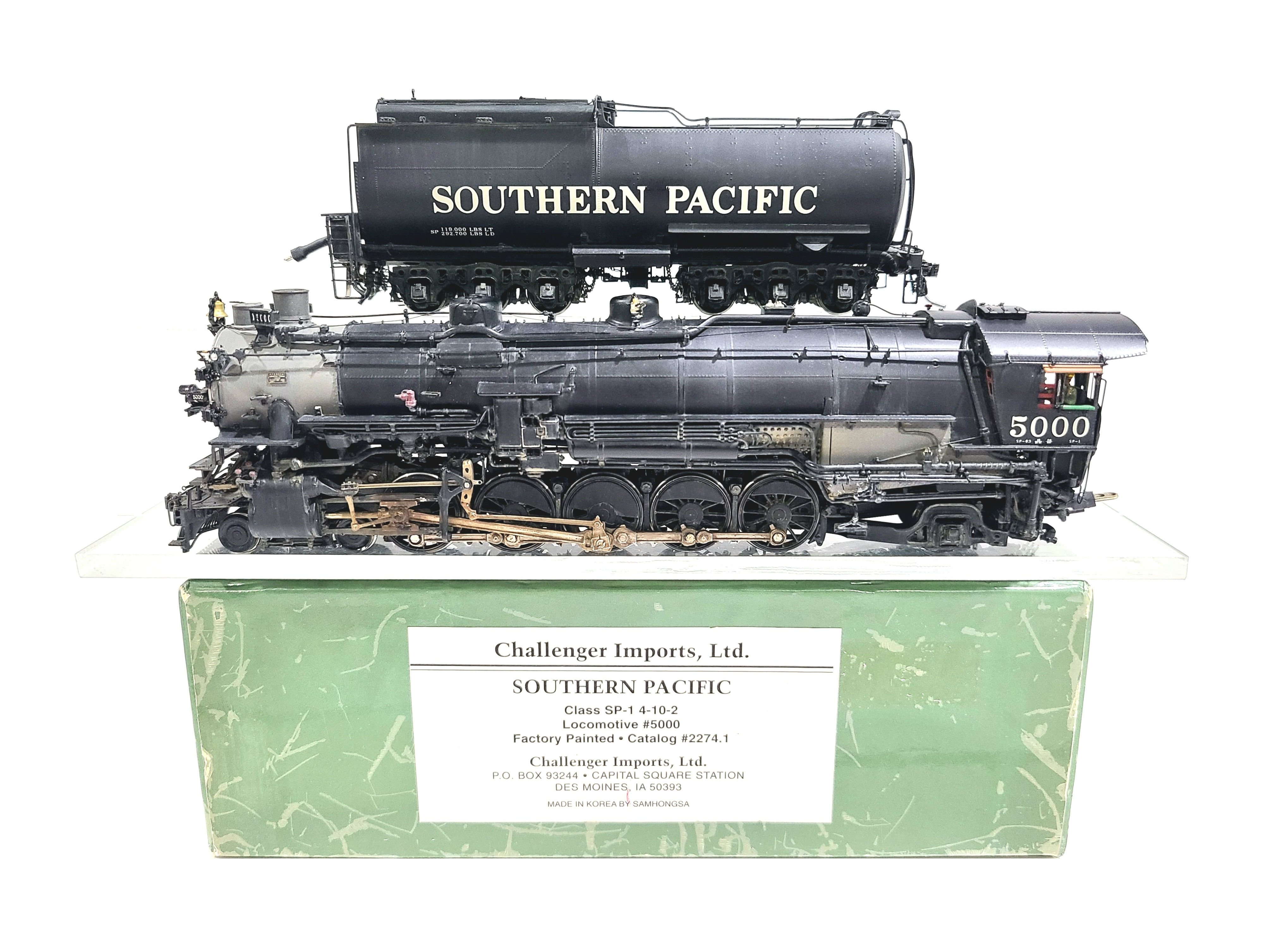 Challenger CIL Samhongsa SP SP-1 4-10-2 Southern Pacific #5000 HO Brass #2274.1