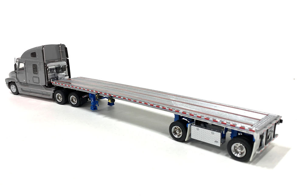Thumbnail: Freightliner Century Truck with East Flatbed Trailer - Grey