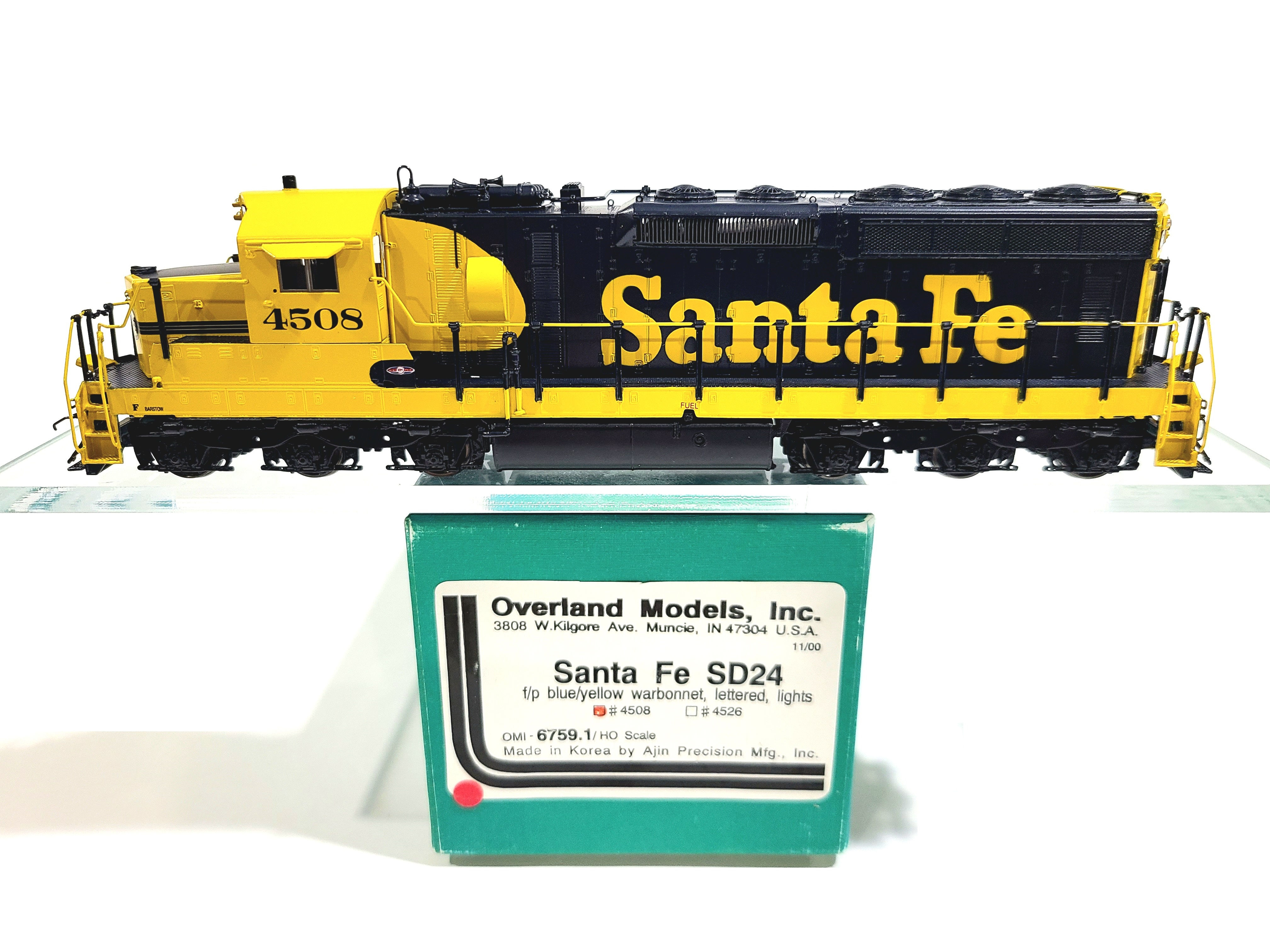 Overland OMI AT&SF SF EMD SD24 Santa Fe #4508 HO Brass Model #6759.1