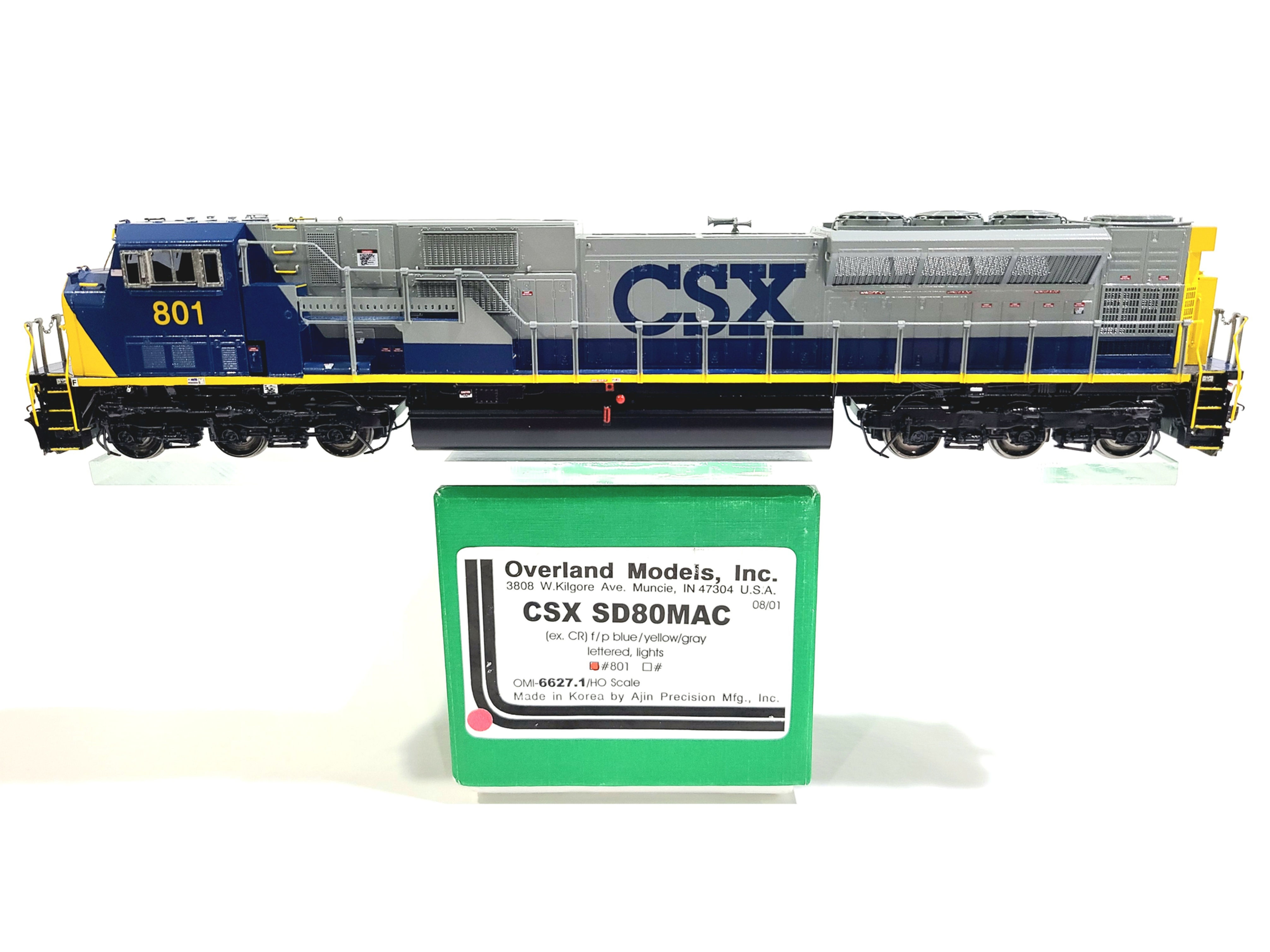 Overland OMI CSX EMD SD80MAC CSX Transportation #801 HO Brass Model #6627.1