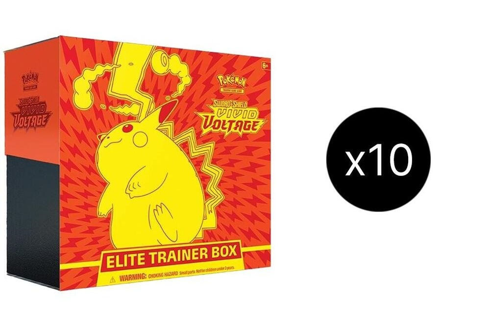 Pokemon Vivid Voltage Elite Trainer Box ETB Case of 10 Sword & Shield New SEALED