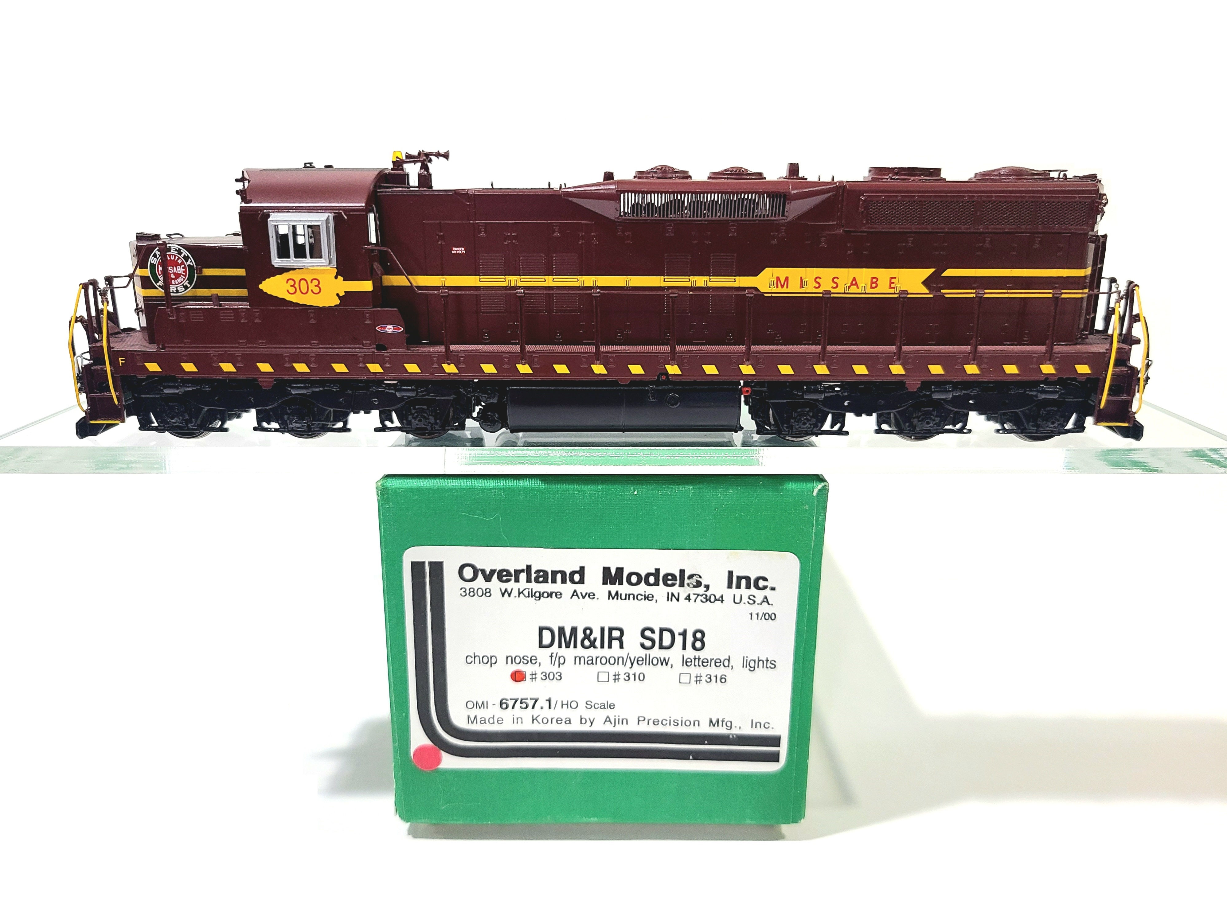 Overland OMI DM&IR SD18 Chop Nose Duluth Missabe Iron Range 303 HO Brass #6757.1