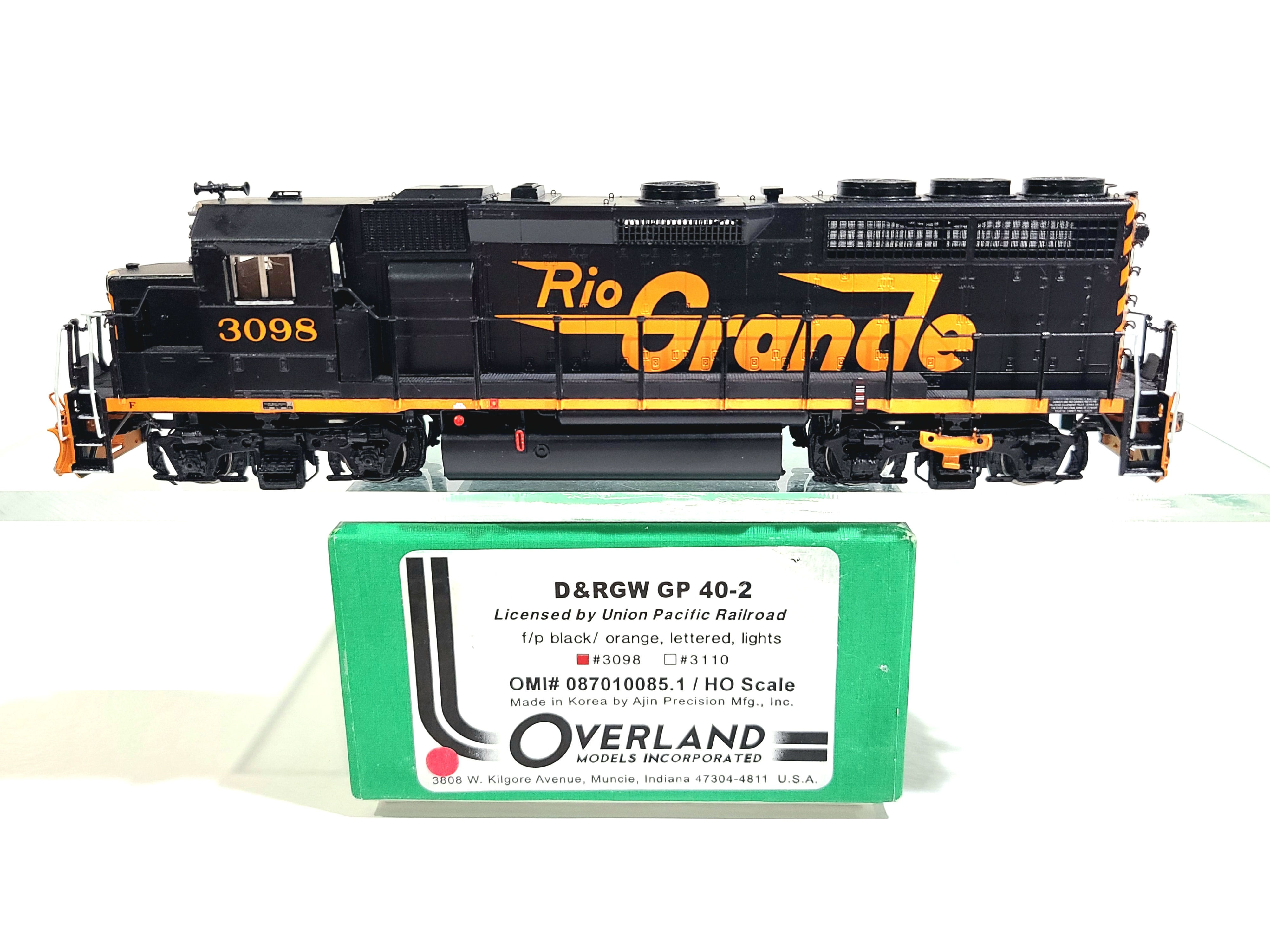 Overland OMI D&RGW GP40-2 Denver Rio Grande Western #3098 HO Brass #087010085.1