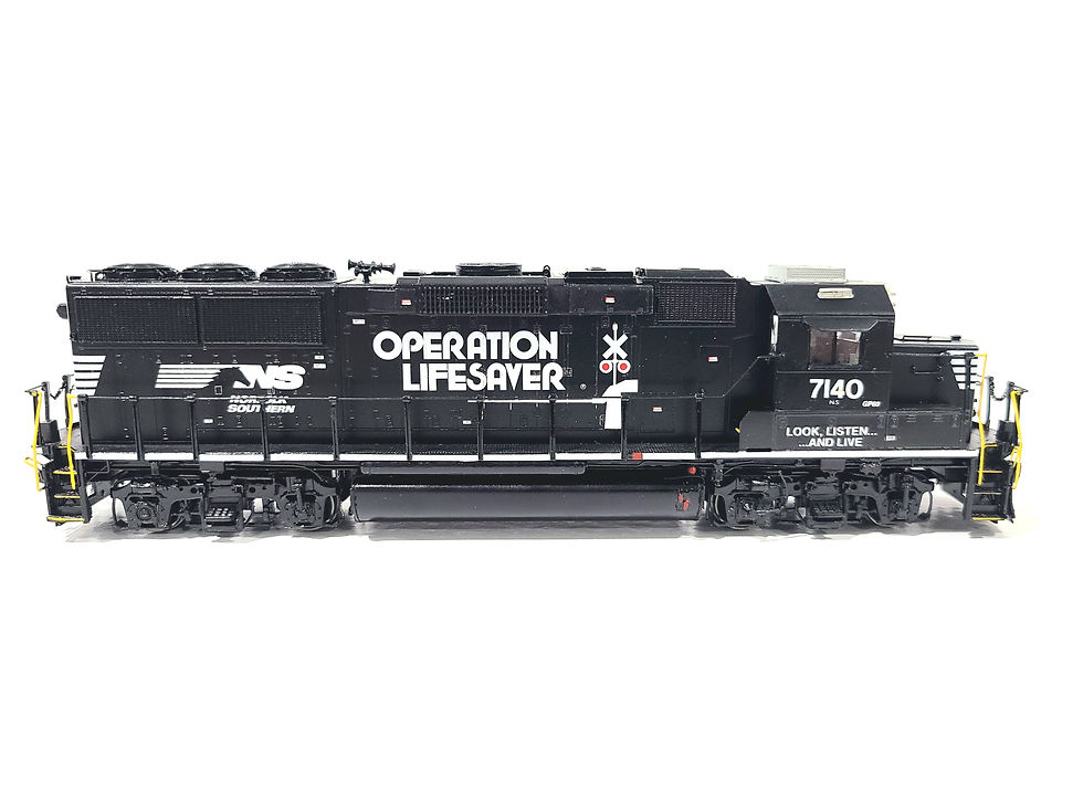 Thumbnail: Overland OMI NS GP60 Norfolk Southern Operation Lifesaver #7140 HO Brass #5691.2