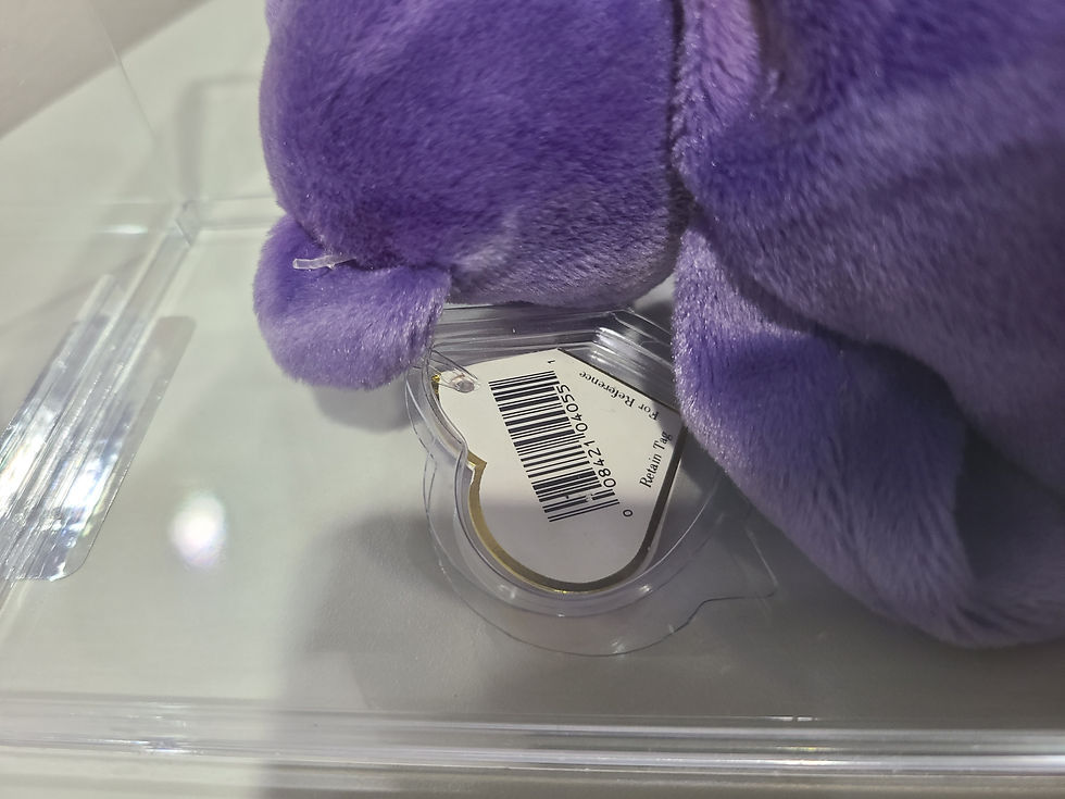 Thumbnail: Ty Beanie Baby 2nd Gen Violet Old Face OF Teddy TBB Authenticated MWMT-MQ