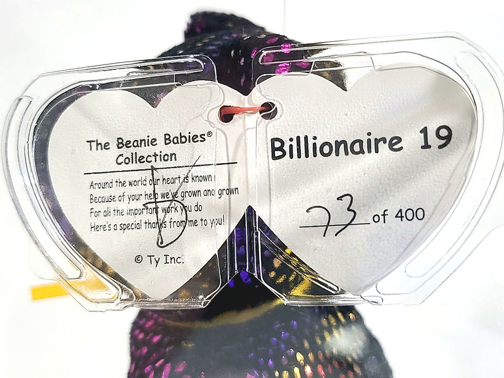 Thumbnail: Ty Beanie Baby Billionaire #19 Bear Signed TBB Authenticated MWMT-MQ
