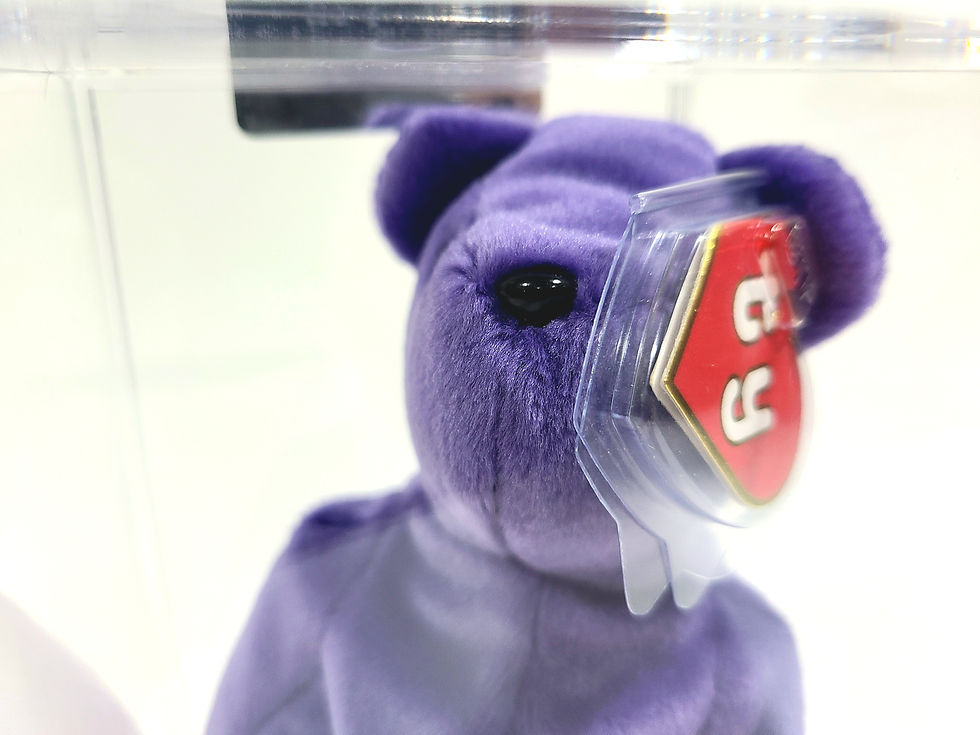 Thumbnail: Ty Beanie Baby 2nd Gen Violet Old Face Teddy GERMAN KOREAN TBB MWMT-MQ