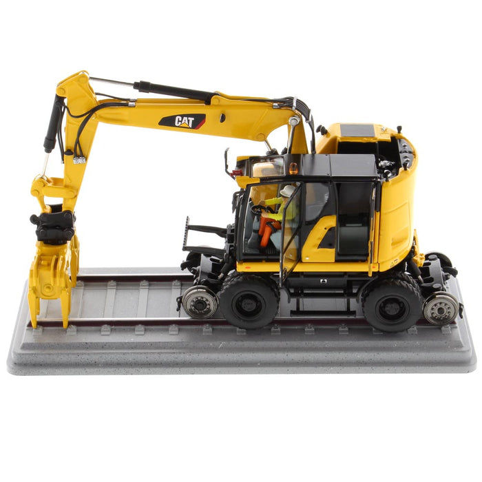Thumbnail: Caterpillar M323F Railroad Wheeled Excavator - SafetyYellow Version