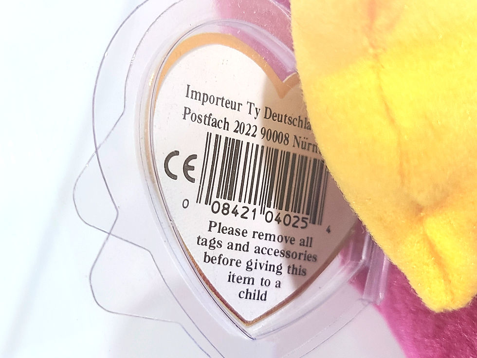 Thumbnail: Ty Beanie Baby 3rd Gen Patti Magenta GERMAN Tags TBB Authenticated MWMT-MQ