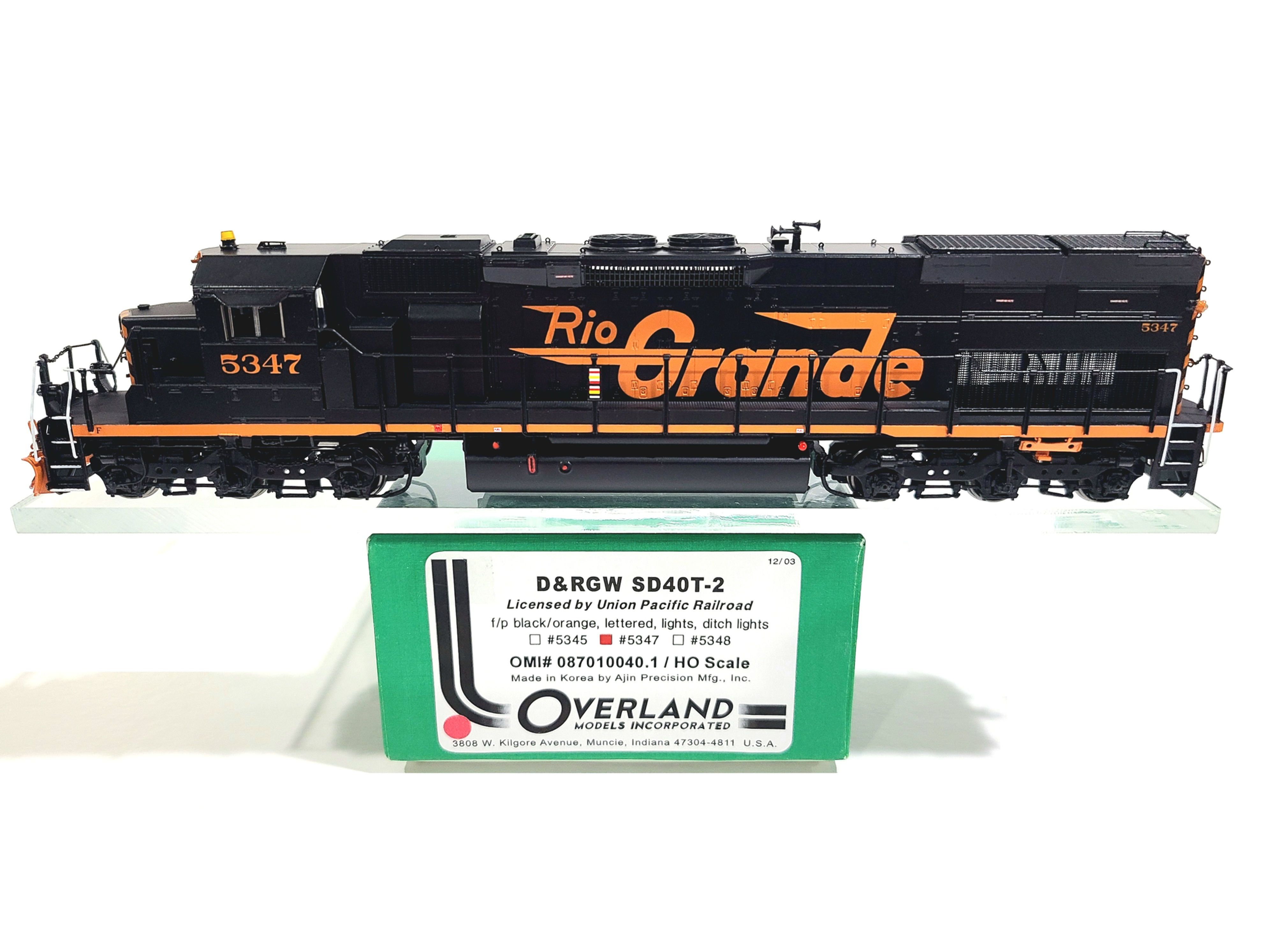 Overland OMI D&RGW SD40T-2 Denver Rio Grande Western #5347 HO Brass #087010040.1