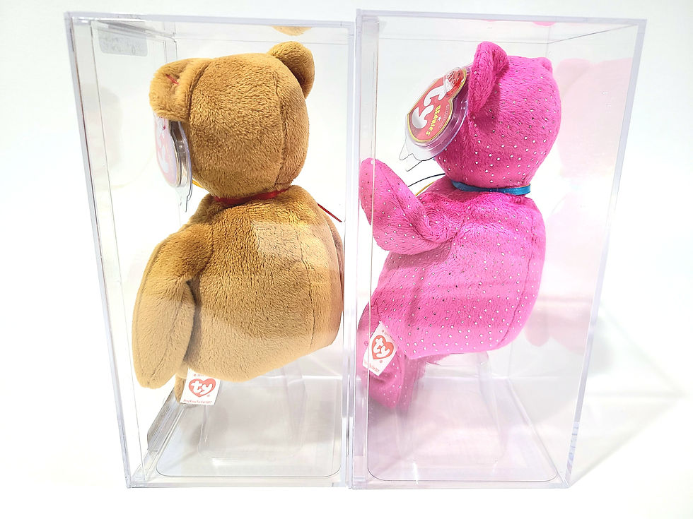 Thumbnail: Ty Beanie Baby Hong Kong Toy Fair HKTF 2017 Brown Pink Bears TBB MWMT-MQ
