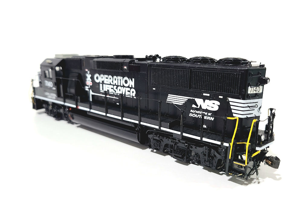 Thumbnail: Overland OMI NS GP60 Norfolk Southern Operation Lifesaver #7140 HO Brass #5691.2