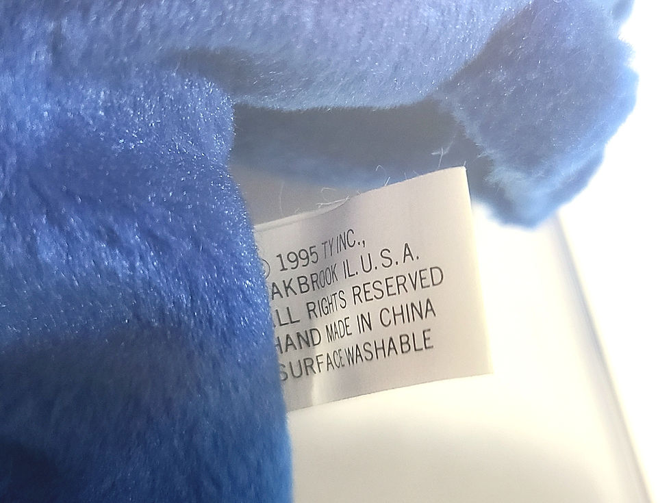 Thumbnail: Ty Beanie Baby 3rd 1st Gen Royal Blue Peanut TBB Authenticated MWMT-MQ